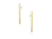 Pozłacane srebrne kolczyki celebrytki gładkie podłużne sztabki rurki pręciki  srebro 925 Z1491E_G