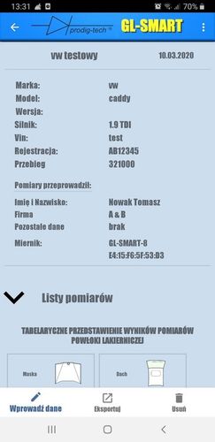 MIERNIK GRUBOŚCI LAKIERU TESTER ANDROID iOS ProdigTech GL-SMART-S na Arena.pl