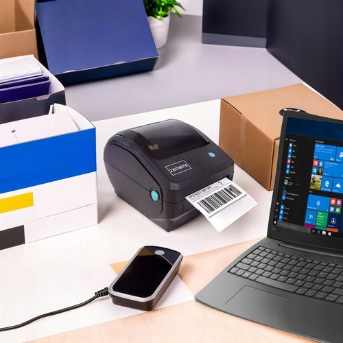 Drukarka Termiczna Etykiet Kurierskich Samoprzylepnych WiFi Bluetooth USB na Arena.pl