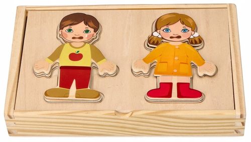 Drewniane klocki magnetyczne dla dzieci Ubieranka Adamtoys sklep zabawki na Arena.pl