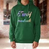 Bluza z kapturem butelkowa zieleń z Twoim nadrukiem - Kangaroo XL