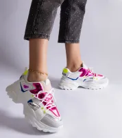 Biało-rózowe sneakersy sportowe Sulamita 37