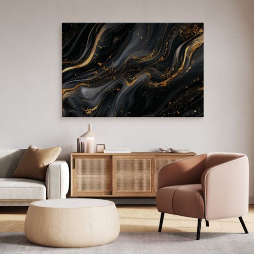 Obraz Do Sypialni Czarny Marmur Styl Glamour Abstrakcja 70cm x 50cm na Arena.pl