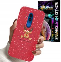ETUI CASE DO HUAWEI MATE 20 LITE - ŚWIĄTECZNE WZORY RENIFER MIKOŁAJ + SZKŁO