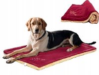 Mata dla psa 110x70 cm – pluszowe legowisko, dwustronne, czerwone