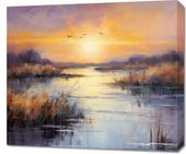 Obraz 70x60cm Zachód na Mokradłach