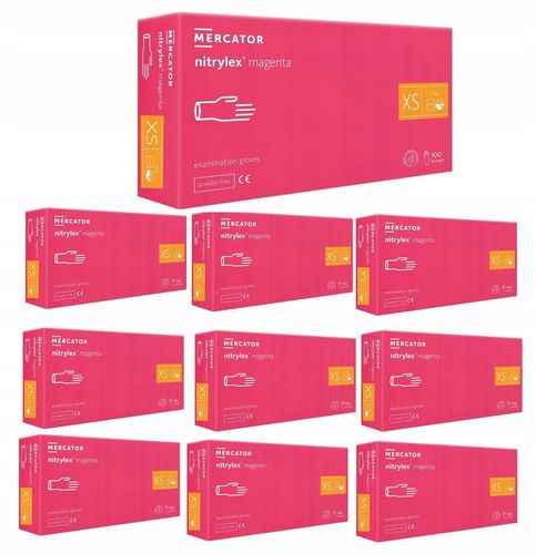rękawice nitrylowe 100 szt. 6-xs nitrylex magenta - 10 szt. na Arena.pl