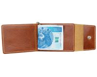 Portfel męski Oscra - Giovani (z klipsem) Koniak beżowe