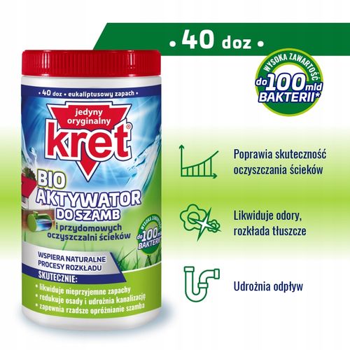 Kret Aktywator Bakterie do Szamba i Oczyszczalni Przydomowych Tłuszcze na Arena.pl