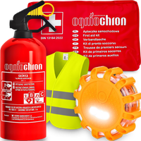 GAŚNICA 1KG APTECZKA DIN13164 KAMIZELKA FLARA OSTRZEGAWCZA STROBOSKOP