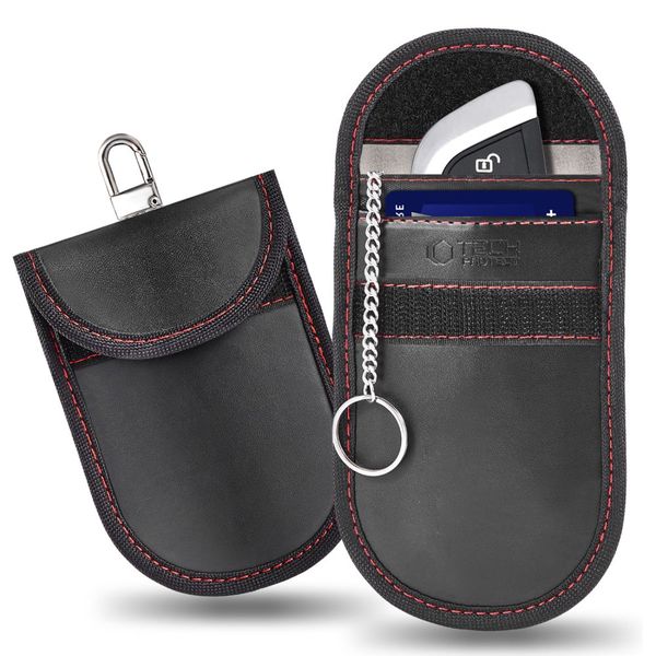 Etui RFID Tech-Protect KLR100 Blokada Keyless Czarno-Czerwone zdjęcie 1