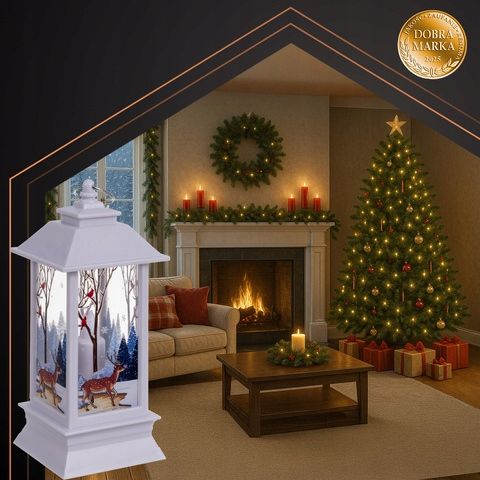 2 X ŚLICZNA LAMPKA LED LAMPION LATARENKA OZDOBA ŚWIĄTECZNA JELONEK PREZENT na Arena.pl