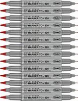 Pisak dwustronny do CD Toma TO-320 czerwony x25