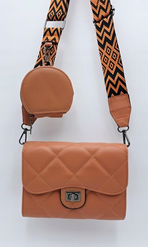 Victoria J. - torebka pikowana portfelik pasek BOHO pomarańczowy VJ-939 na Arena.pl