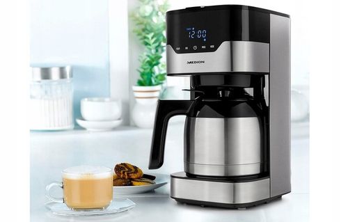 Ekspres przelewowy Medion TERMOS 1.2L 900W,Reg.aromatu kawy,do 8 filiżanek na Arena.pl