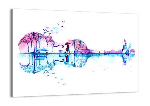 Obraz Na Płótnie - Zakochani Gitara - 100X70 Cm - Aa100X70-3077 na Arena.pl