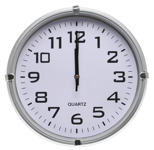 ZEGAR ŚCIENNY 23,5cm Duże Cyfry Okrągły SREBRNY A5902 na Arena.pl