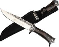 Duży nóż myśliwski N-182 Columbia z ozdobnym grawerem i pochwą