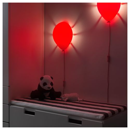 IKEA DROMMINGE Lampa ścienna balon, czerwony na Arena.pl