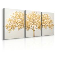 Obrazy Set Do Salonu Złote Drzewo Abstrakcja Styl Glamour 90cm x 40cm