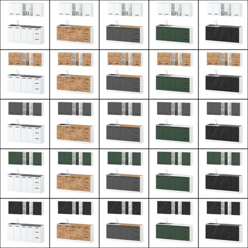 Meble Kuchenne Szare Z Drewnem Kuchnia Rest 2.0m Nowoczesna Dąb Wotan na Arena.pl