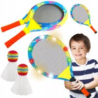 Rakietki Paletki Do BADMINTONA Led Kolorowe Świecące Zestaw Do Gry