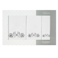 Zestaw ręczników Lila 3 szt. biały czarny bawełna pudełko