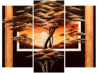 60 90CM OBRAZ 3 ELEM ZŁOTO AFRYKI ŚCIENNY DRUK PŁÓTNO