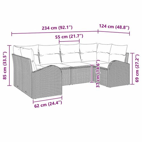 Zestaw Sof na Ogród 6 pcs Brązowy Polirattan na Arena.pl