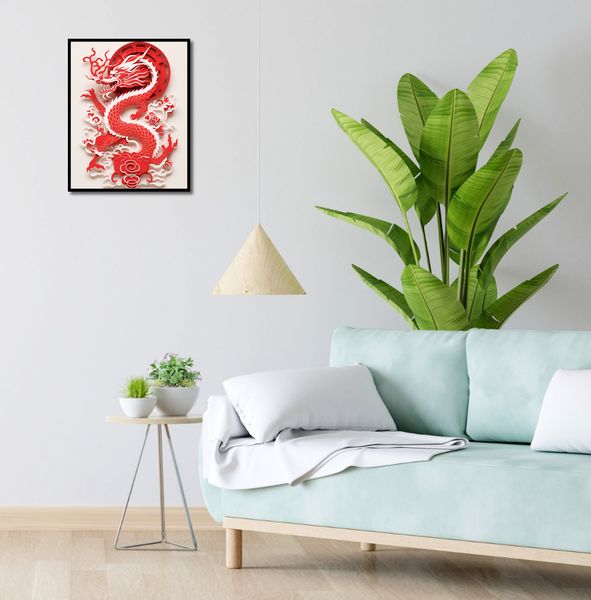 Plakat 40x50cm Czerwony Smok zdjęcie 4