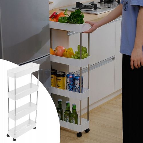 PÓŁKA ŁAZIENKOWA KUCHENNA SZAFKA NA KÓŁKACH REGAŁ 4 POZIOMOWY Z na Arena.pl