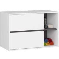 Szafka łazienkowa pod umywalkę VAMI 90 cm 2 szuflady 2 półki biała szara