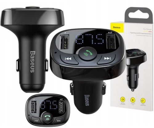 BASEUS TRANSMITER ŁADOWARKA 2xUSB FM BLUETOOTH CZYTNIK KART MICRO SD MP3 na Arena.pl