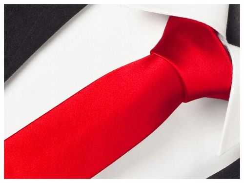 ŻAKARDOWY Krawat 7cm Męski do Garnituru Jednokolorowy Gładki Czerwony rr09 na Arena.pl