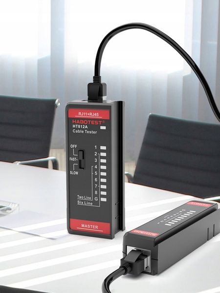 TESTER PRZEWODÓW SIECIOWYCH RJ11 RJ45 LAN SZUKACZ PAR KABLI HABOTEST HT812 zdjęcie 6