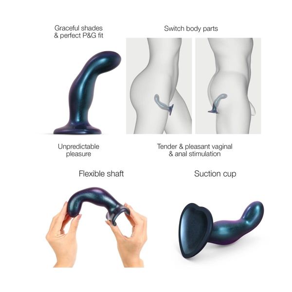 Dildo Plug Snaky Bleu Metallic - M zdjęcie 3