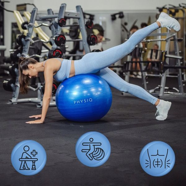 PIŁKA GIMNASTYCZNA DO SIEDZENIA ĆWICZEŃ FITNESS REHABILITACYJNA 65cm zdjęcie 3