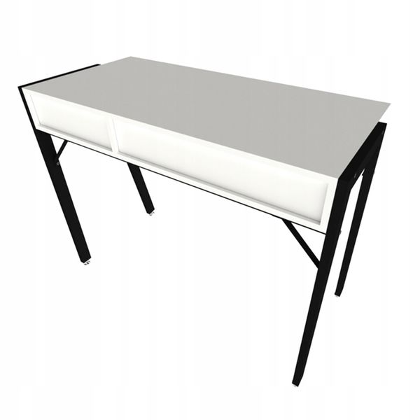 BIURKO NOWOCZESNE Z SZUFLADAMI BIAŁE DUŻE NA CZARNYCH NOGACH PREMIUM 100 CM zdjęcie 5