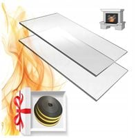 SZYBA ŻAROODPORNA KOMINKOWA DO KOMINKA KRATKI 250x300 mm 25x30cm