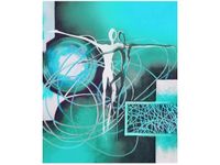 OBRAZ DRUK TAŃCZĄCE POSTACIE NIEBIESKIM