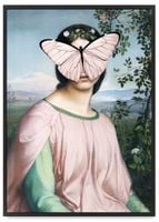 Plakat portret motyl pop art 30x40 cm w czarnej ramie