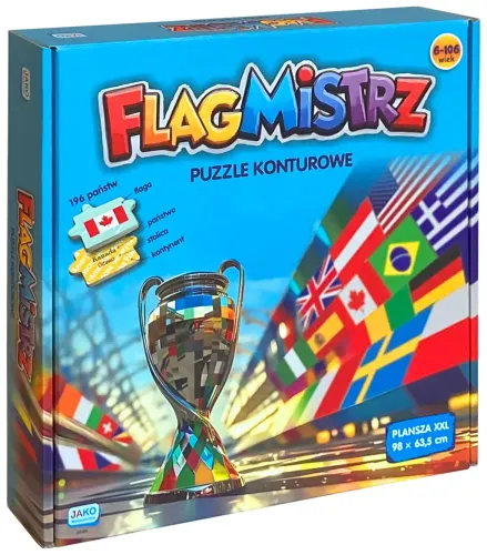 Flagmistrz. Puzzle konturowe Flagi i stolice państw świata. Mapa na Arena.pl
