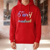 Bluza z kapturem czerwona z Twoim nadrukiem - Kangaroo S