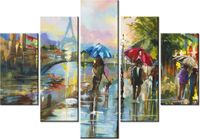 105CM 150CM OBRAZ 5 ELEM PARYŻ DESZCZU DRUK