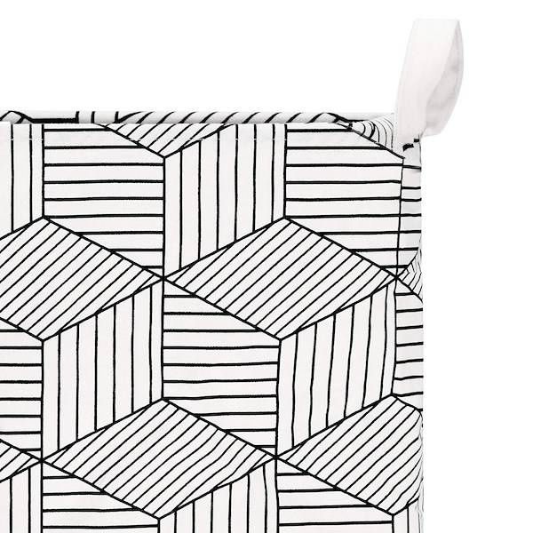 Kosz do przechowywania zabawek i ubrań pojemnik z uszami biało-czarny zdjęcie 3