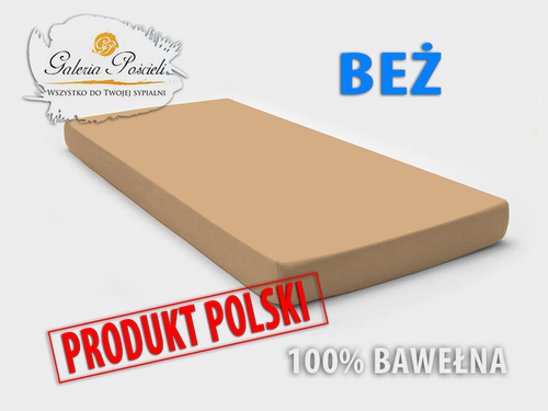 Prześcieradło bawełniane JERSEY 180x200cm BEŻ na Arena.pl