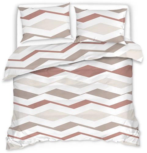 Pościel Z Mikrofibry Biało-Beżowa 160X200 20769 na Arena.pl