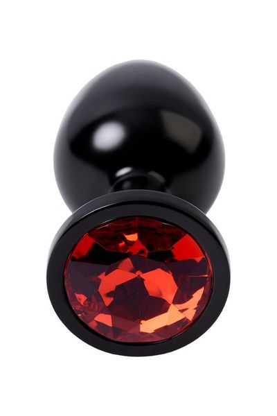 Black Anal Plug Toyfa Metal,With A Ruby Colored Gem zdjęcie 4