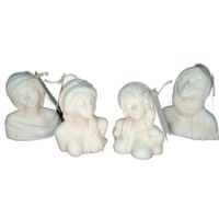 Świece Dekoracyjne Białe Sojowe Naturalne Zestaw 4 Świec Prezent Damy