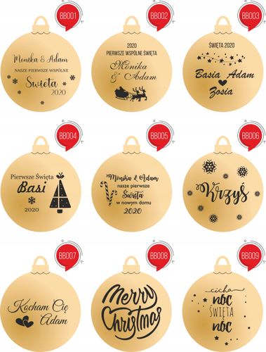 Bombka z imieniem imię srebrna złota napis grawer na Arena.pl